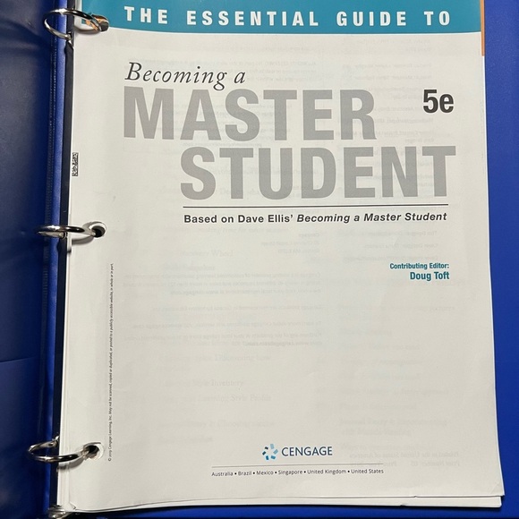 Becoming a Master Student 5e Dave Ellis Intro to College Loose Leaf Book - Picture 4 of 5